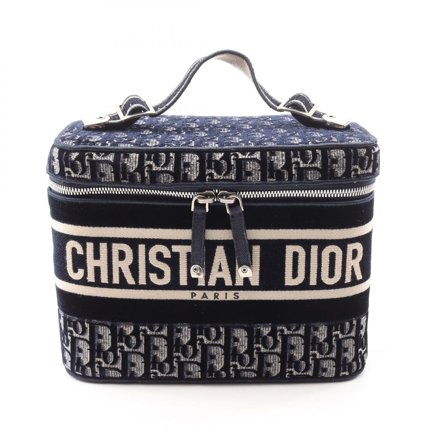Dior DIORTRAVEL Vanity Bag in Navy Oblique Fabric - Exquisite Craftsmanship