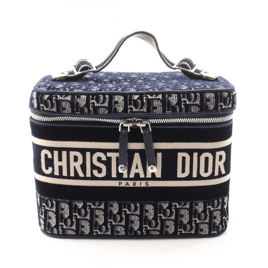 Dior DIORTRAVEL Vanity Bag in Navy Oblique Fabric - Exquisite Craftsmanship