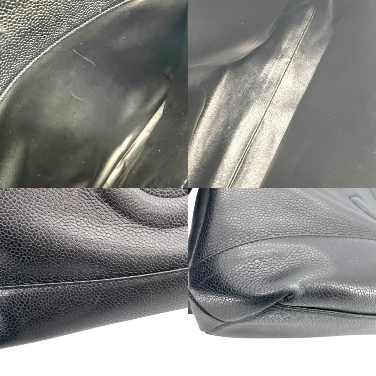 CHANEL Coco Mark Shoulder Bag in Black Caviar with Gold Hardware