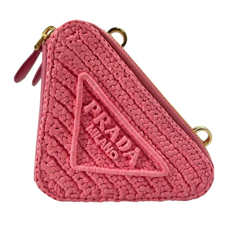 PRADA Triangle Shoulder Bag in Pink with Gold Hardware