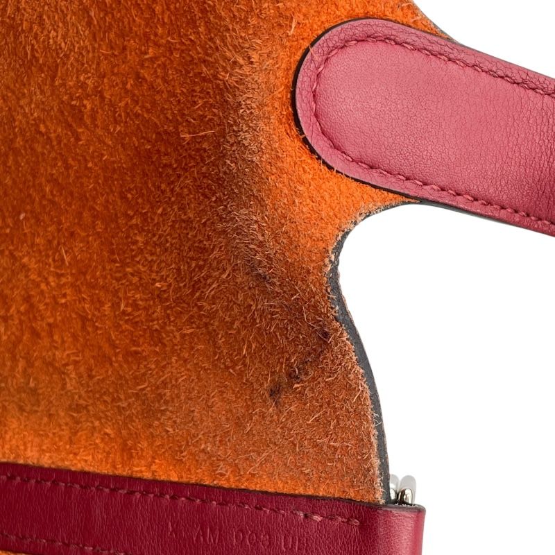 HERMES Picotin Lock PM Touch - Orange/Rouge Grenat with Silver Hardware