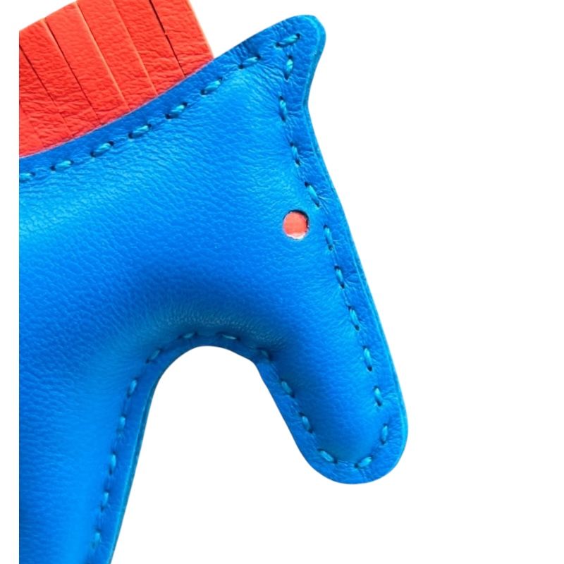 HERMES Rodeo PM Charm in Blue Zanzibar/Rose Texas/Gold