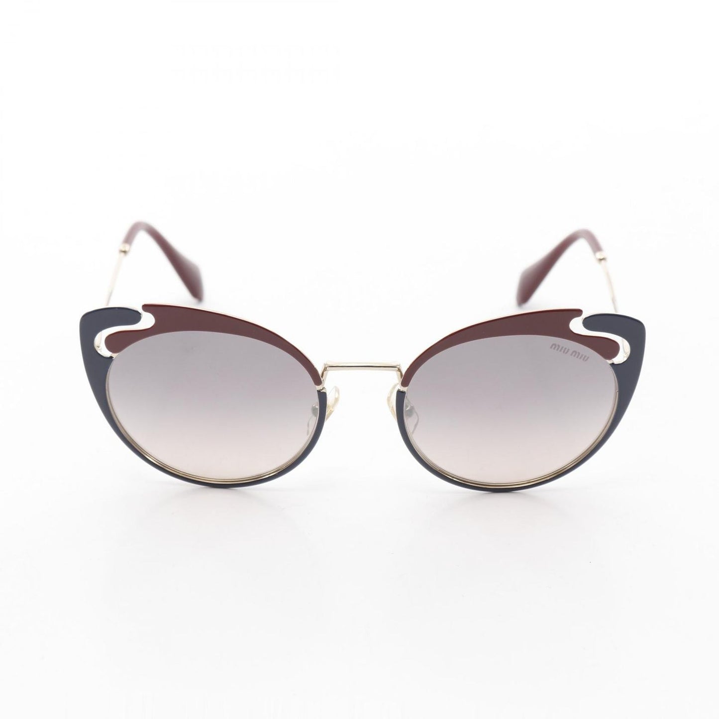Miu Miu SMU57T Sunglasses in Bordeaux, Navy & Gold - Timeless Elegance