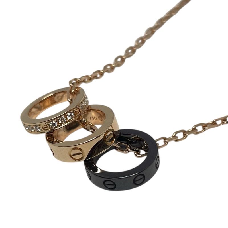 Cartier Love Series Diamond Hoop Necklace in 750PG