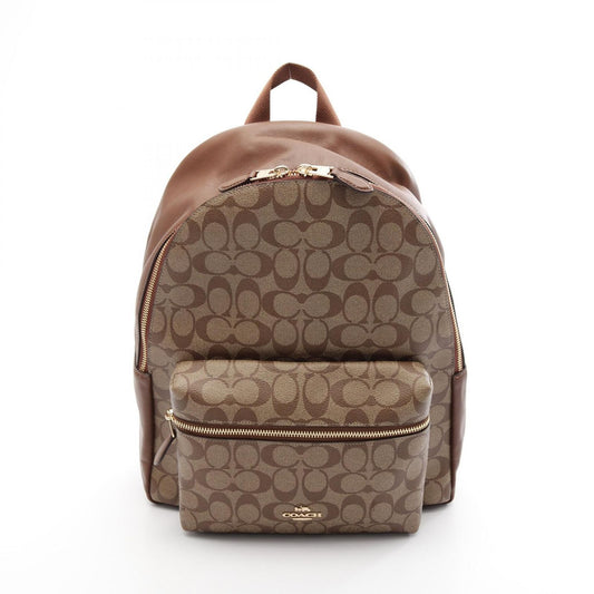 COACH Charlie Signature Backpack in Brown PVC Coated Canvas