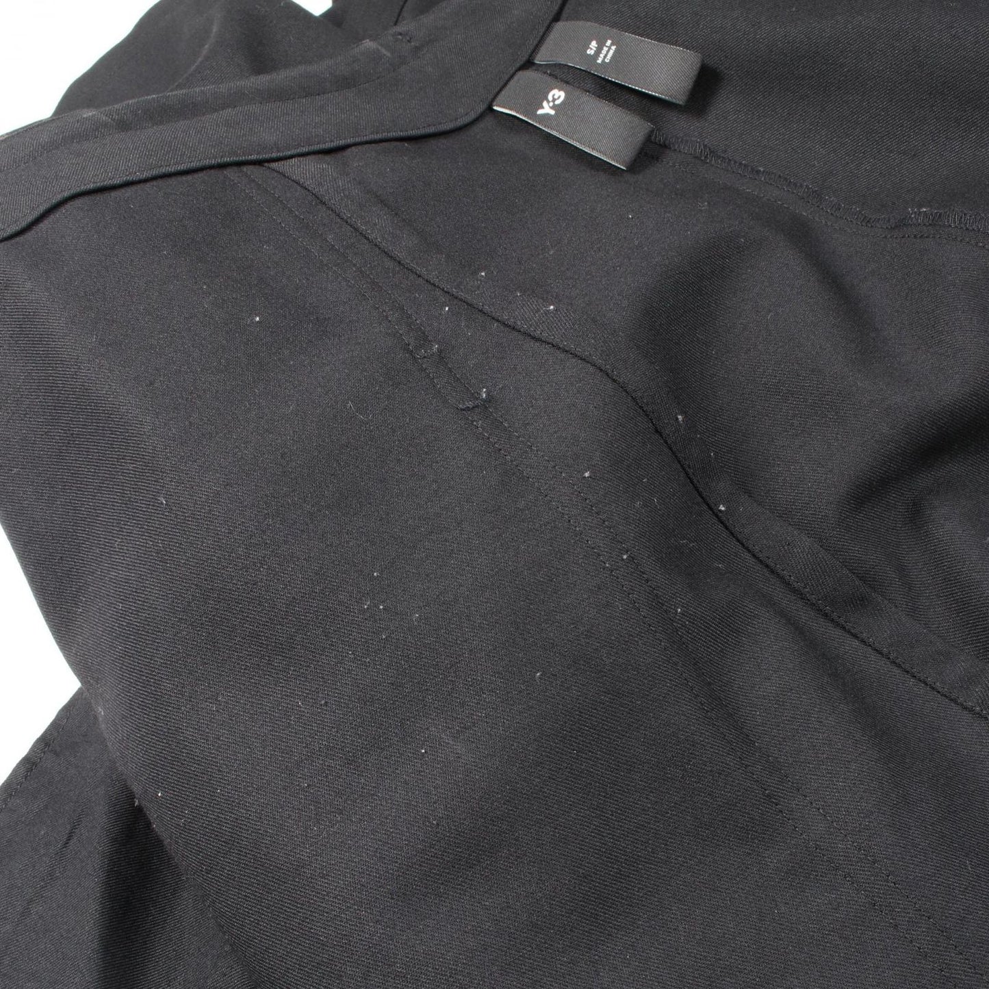 Y-3 Refined Woven Wide Leg Pants - Black Wool Elegance