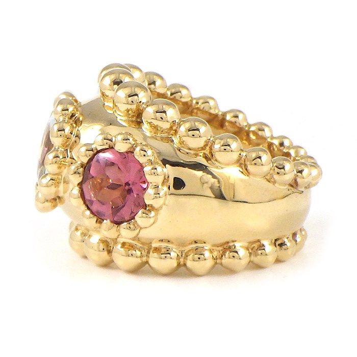 CHANEL Three Symbol Ring with Aquamarine & Pink Tourmaline