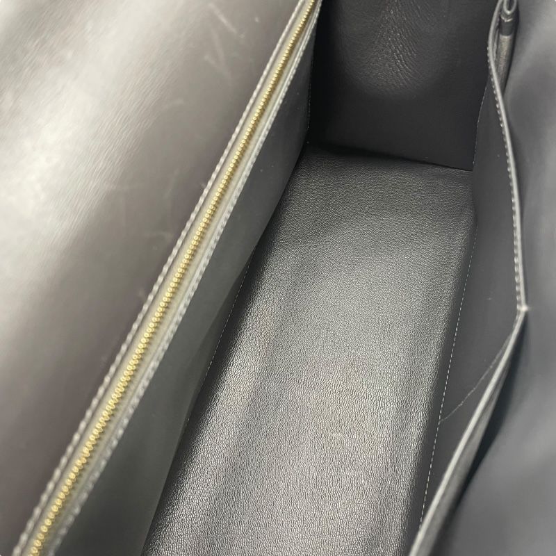 HERMES Kelly 32 Graphite Box Calf Handbag with Gold Hardware
