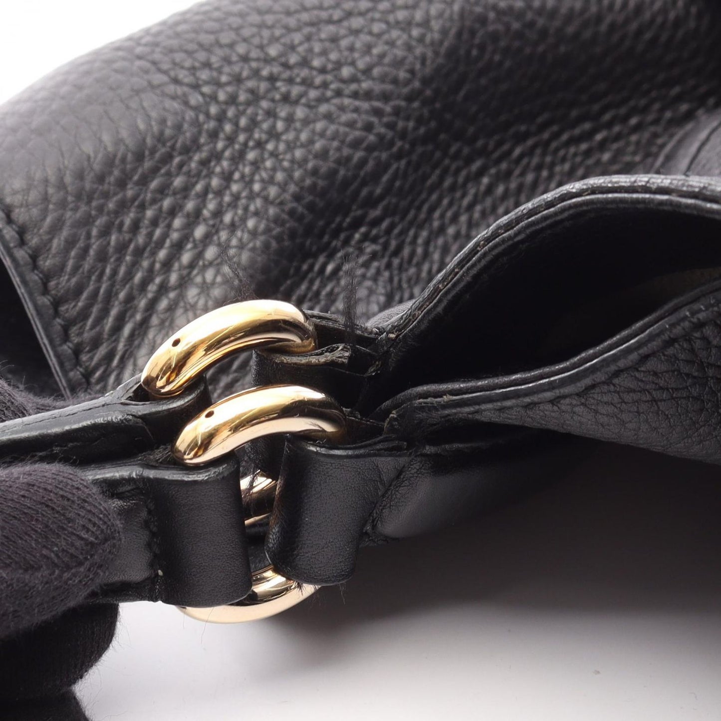 GUCCI Soho Seralius Interlocking G Tote Bag - Black Leather