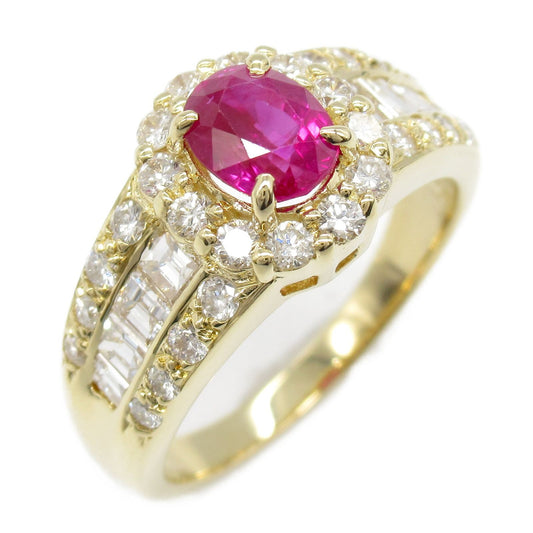 Exquisite Ruby and Diamond Ring in 18K Yellow Gold