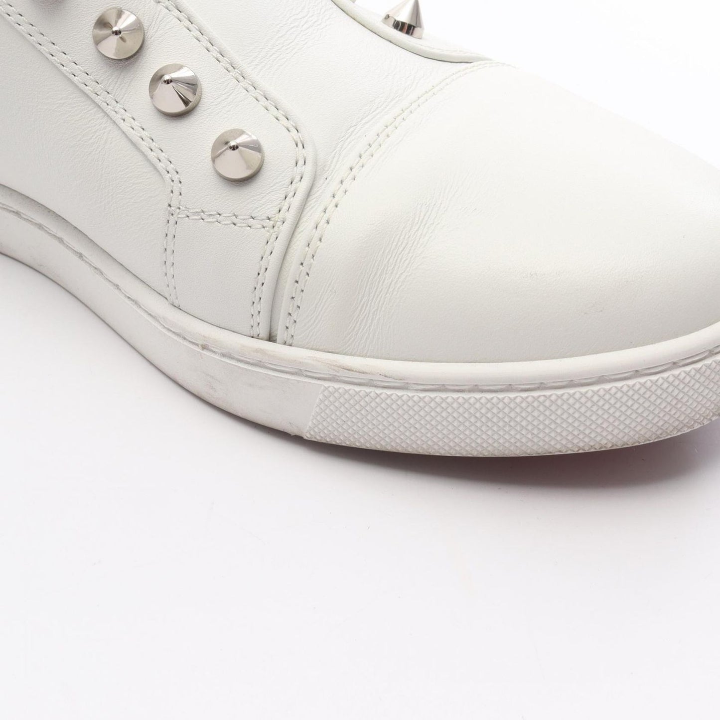 Christian Louboutin White Leather Slip-On Sneakers for Women