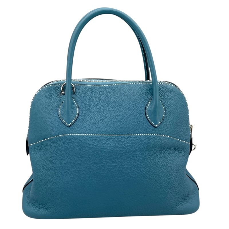 HERMES Bolide 31 in Blue Jean with Silver Hardware - Timeless Elegance