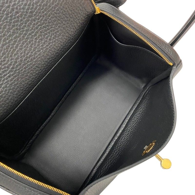 HERMES Lindy 26 K刻 Black & Gold Togo Leather Shoulder Bag