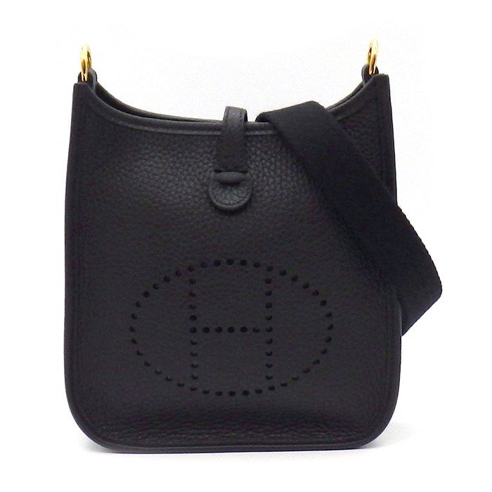 HERMES Evelyne TPM Shoulder Bag - Black Togo Leather, 2024