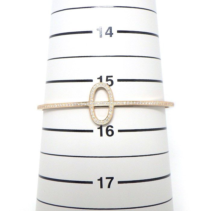 HERMES Chaine d'Ancre Full Pavé Diamond Bangle in K18 Pink Gold
