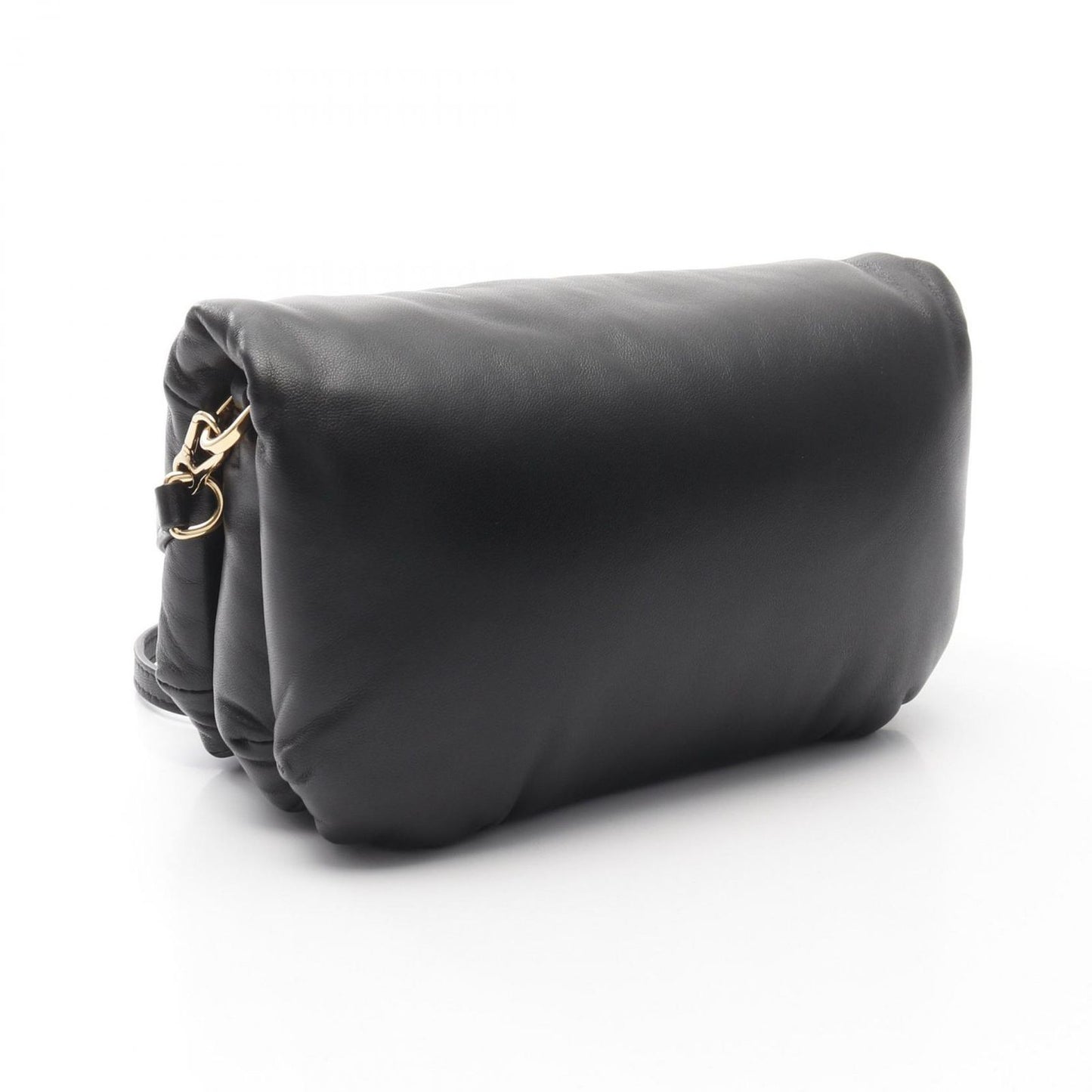 LOEWE Goya Mini Puffer Shoulder Bag in Black Leather