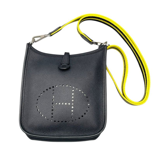 HERMES Évelyne TPM A刻 Black Leather Shoulder Bag for Women