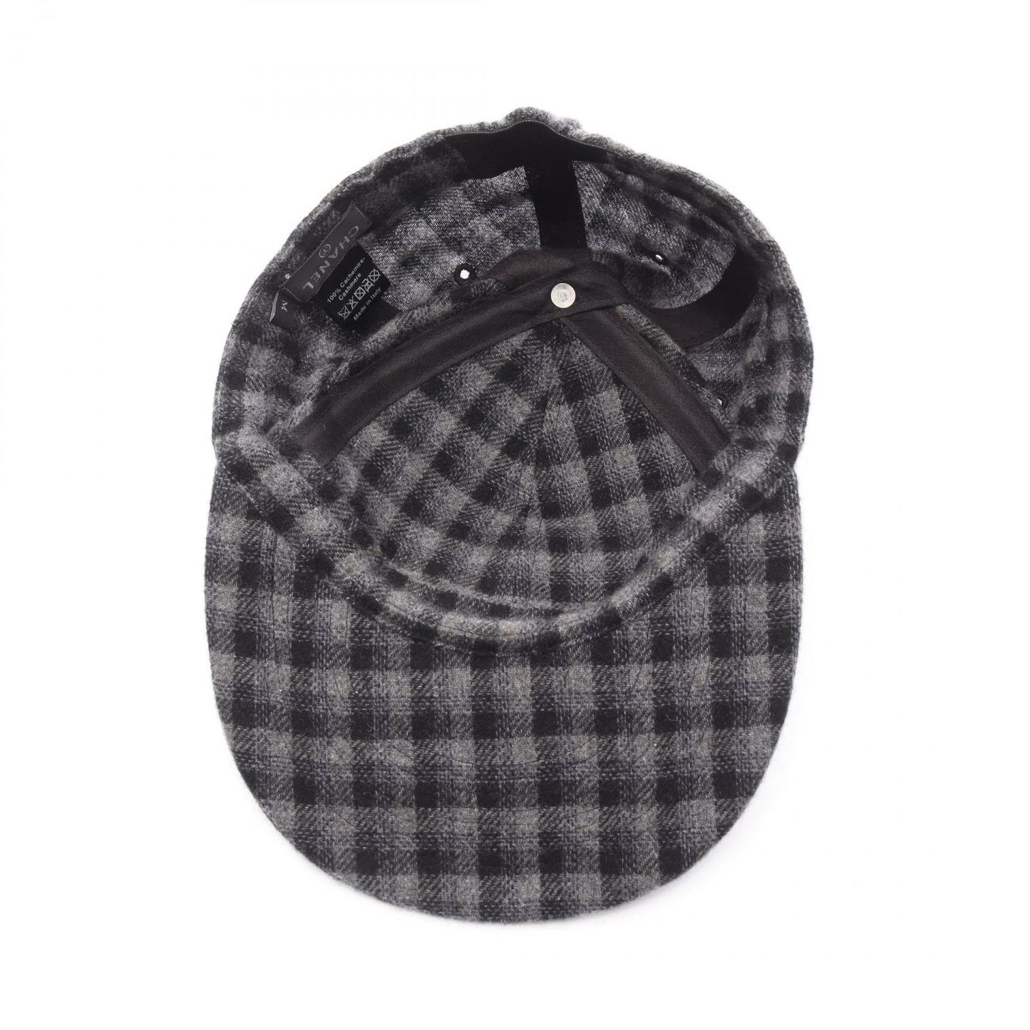 CHANEL Coco Mark Check Cap - Exquisite Cashmere Elegance