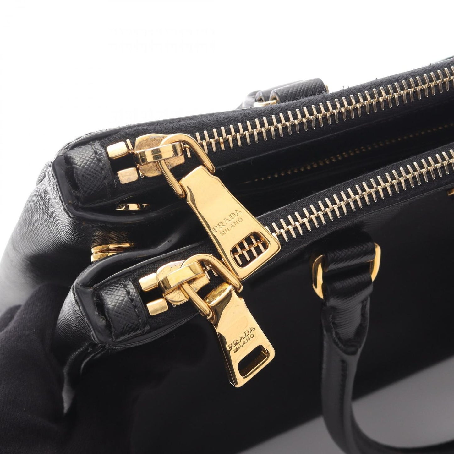 PRADA Saffiano Lux Galleria Handbag BN1801 in Black Leather