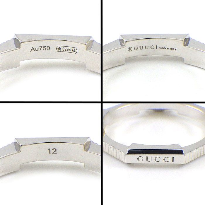 GUCCI Link to Love Baguette Diamond Ring in K18 White Gold