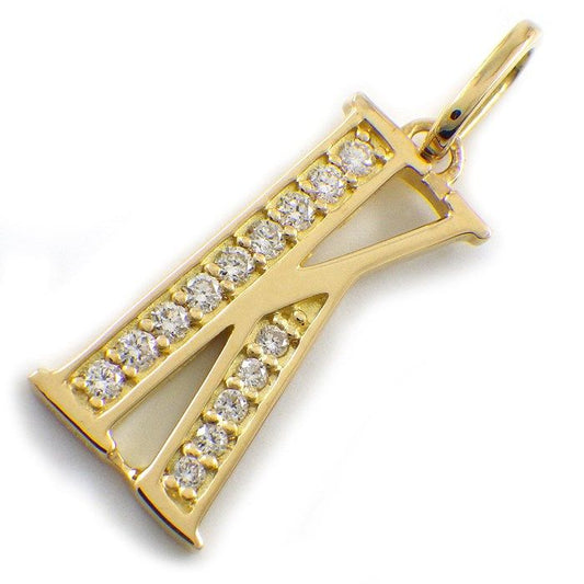 Elegant K Initial Diamond Pendant in 18K Yellow Gold