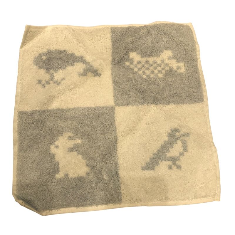 HERMES Avalon Animal Pixel Hand Towel - White Cotton Unisex