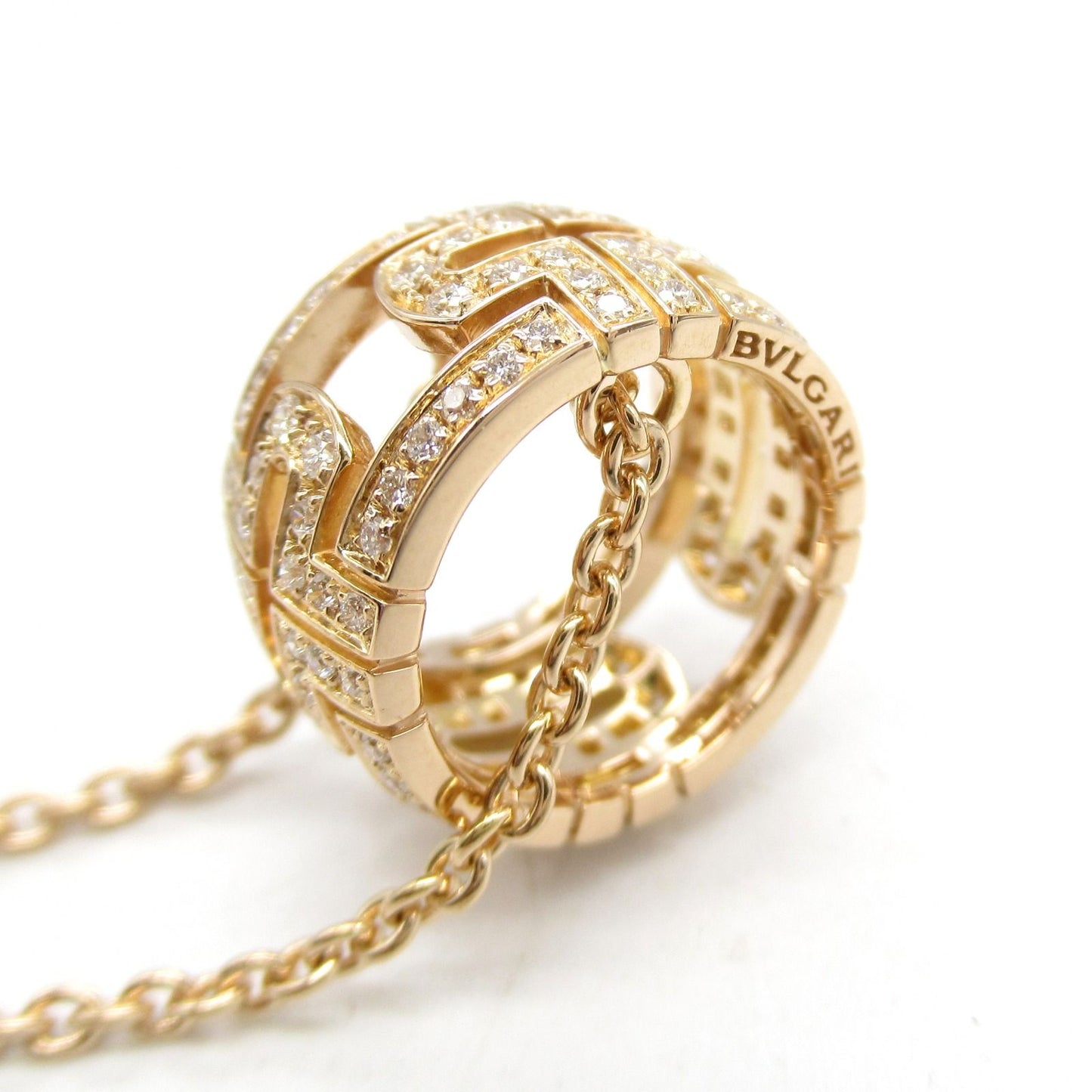 BVLGARI Open Parentesi Diamond Necklace in K18 Pink Gold