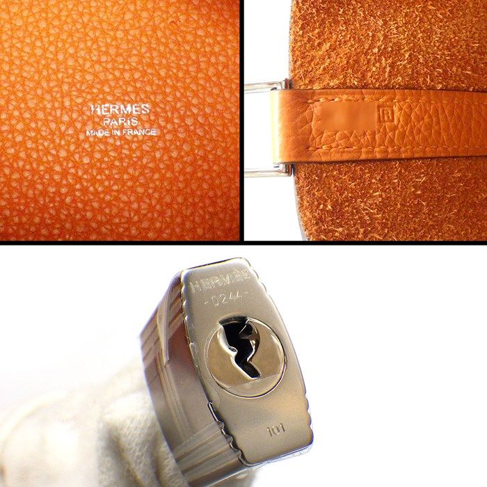 HERMES Picotin Lock PM Handbag in Orange Togo Leather - 2014
