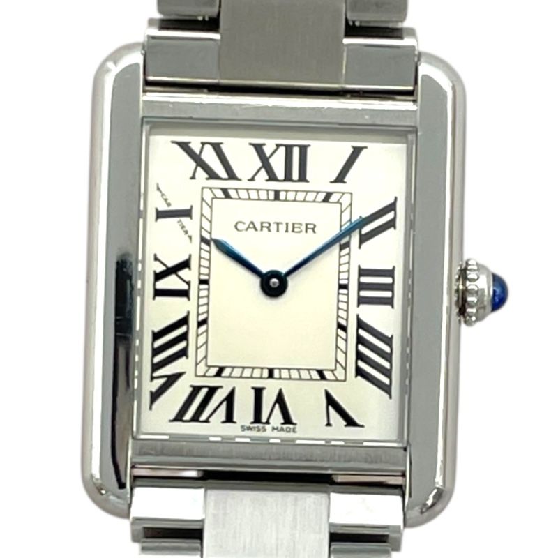 Cartier Tank Solo SM W5200013 White SS Quartz Ladies Watch