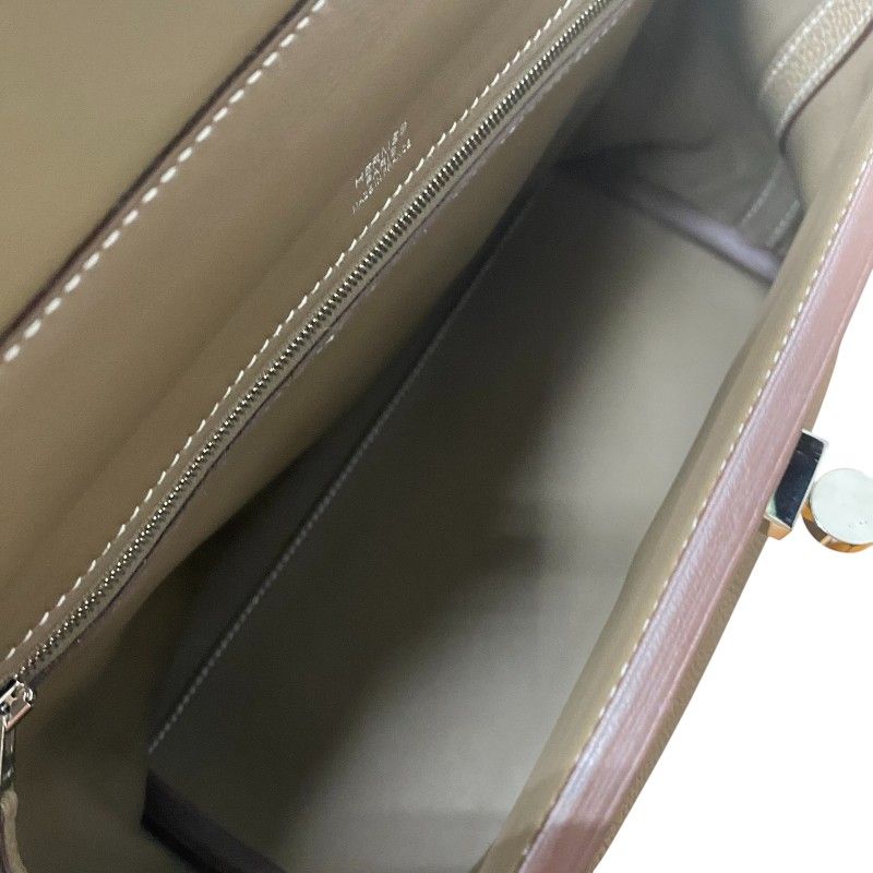 HERMES Vanquatre 29 Handbag in Etoupe with Silver Hardware