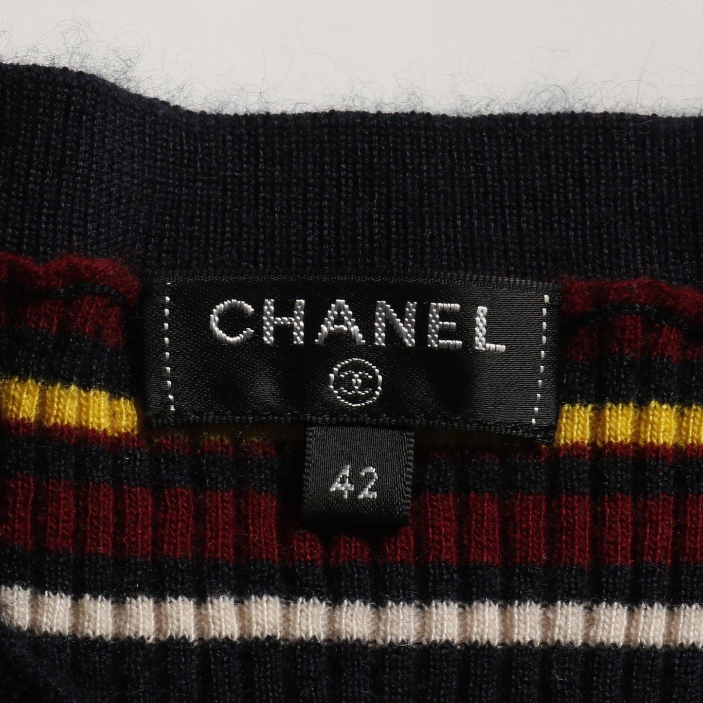 CHANEL Cashmere Silk Knit with Coco Mark Buttons - Elegant Navy