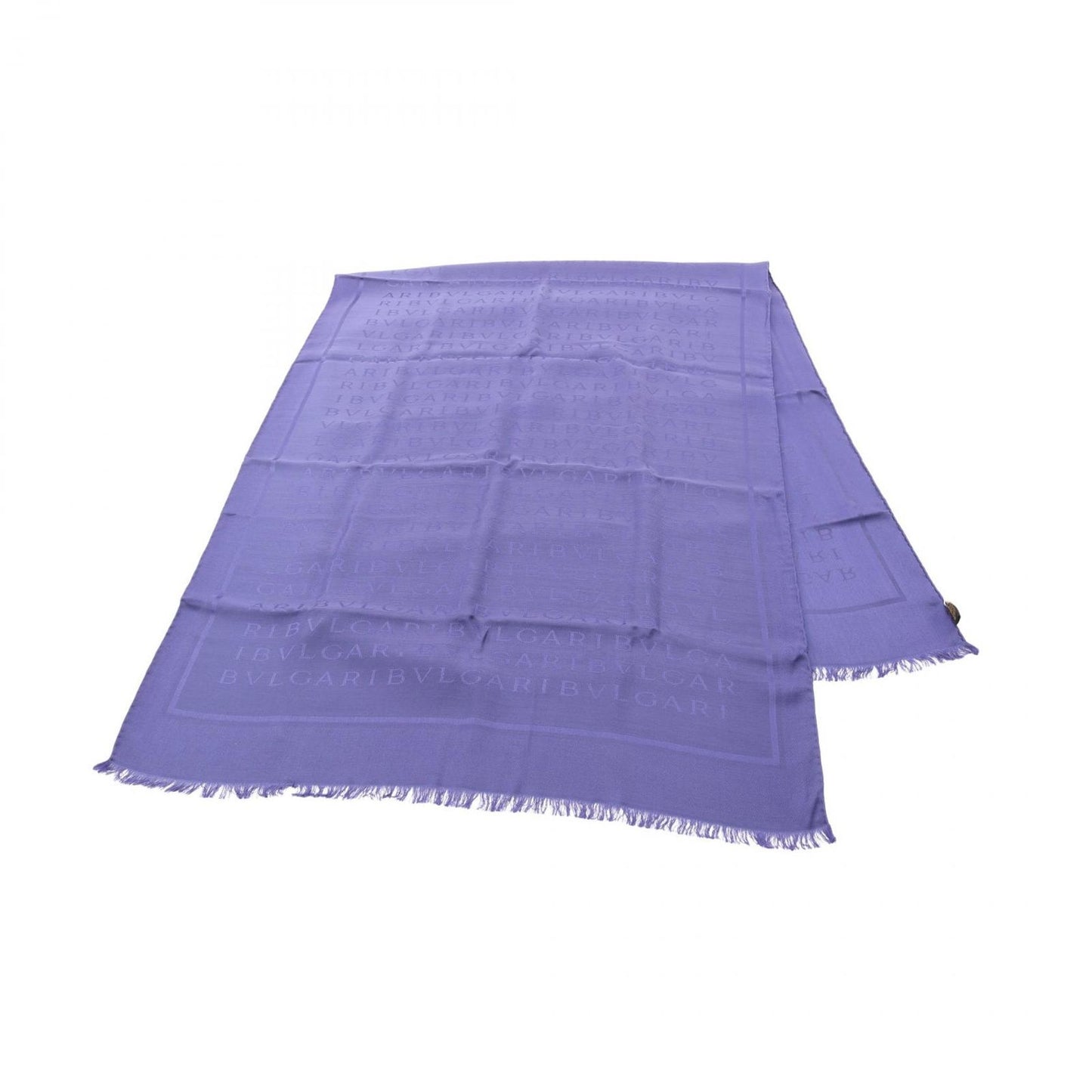 BVLGARI Logo Mania Navy Silk Wool Stole - Unused Luxury Accessory