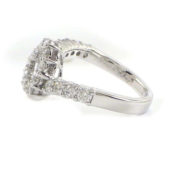 Queen Heart Motif Diamond Ring 1.31ct in K18 White Gold