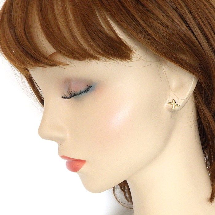 Tiffany & Co. Kiss X Cross K18YG Earrings - Exquisite Craftsmanship