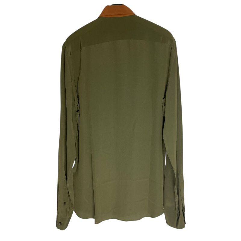 PRADA Bi-Color Silk Shirt in Khaki - UCM962