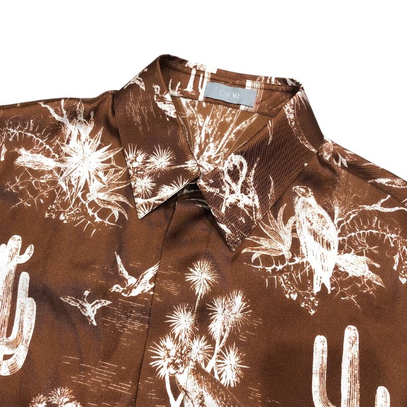 Christian Dior × Cactus Jack Silk Shirt - Brown, Size 39