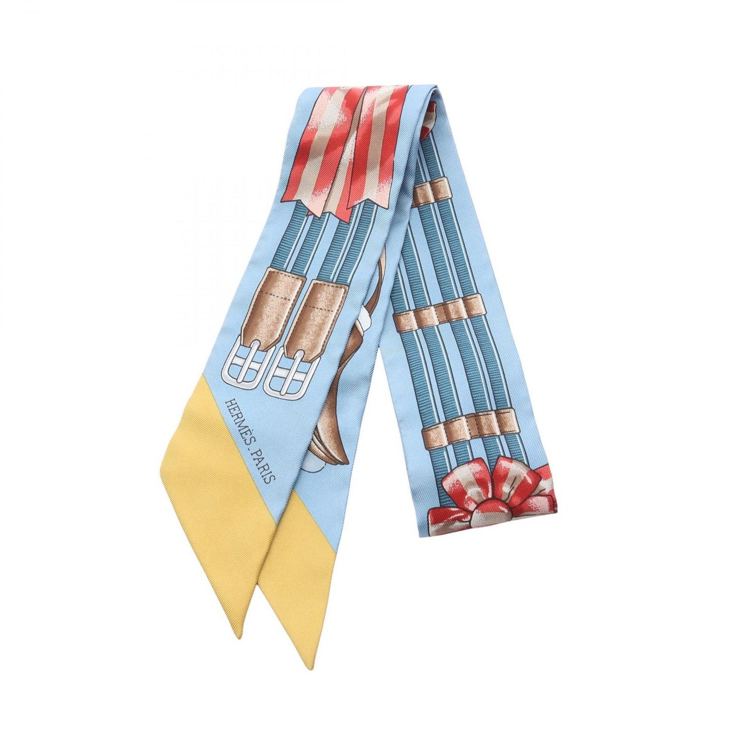 HERMES Twilly Scarf JUMPING in Silk - Unused Luxury Accessory