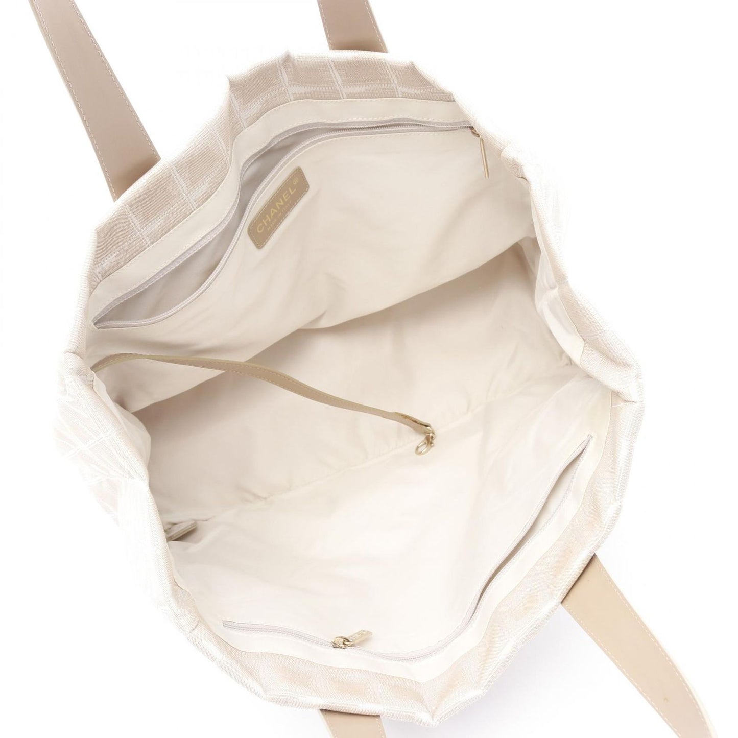 CHANEL Beige Leather New Travel Line MM Tote Bag - Timeless Elegance