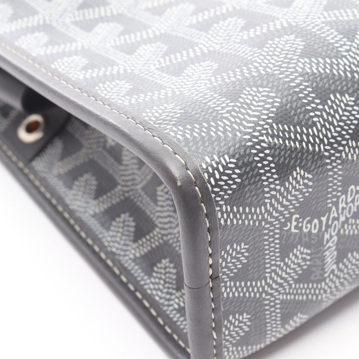GOYARD Jubans MM Clutch Bag in Grey PVC Coated Canvas