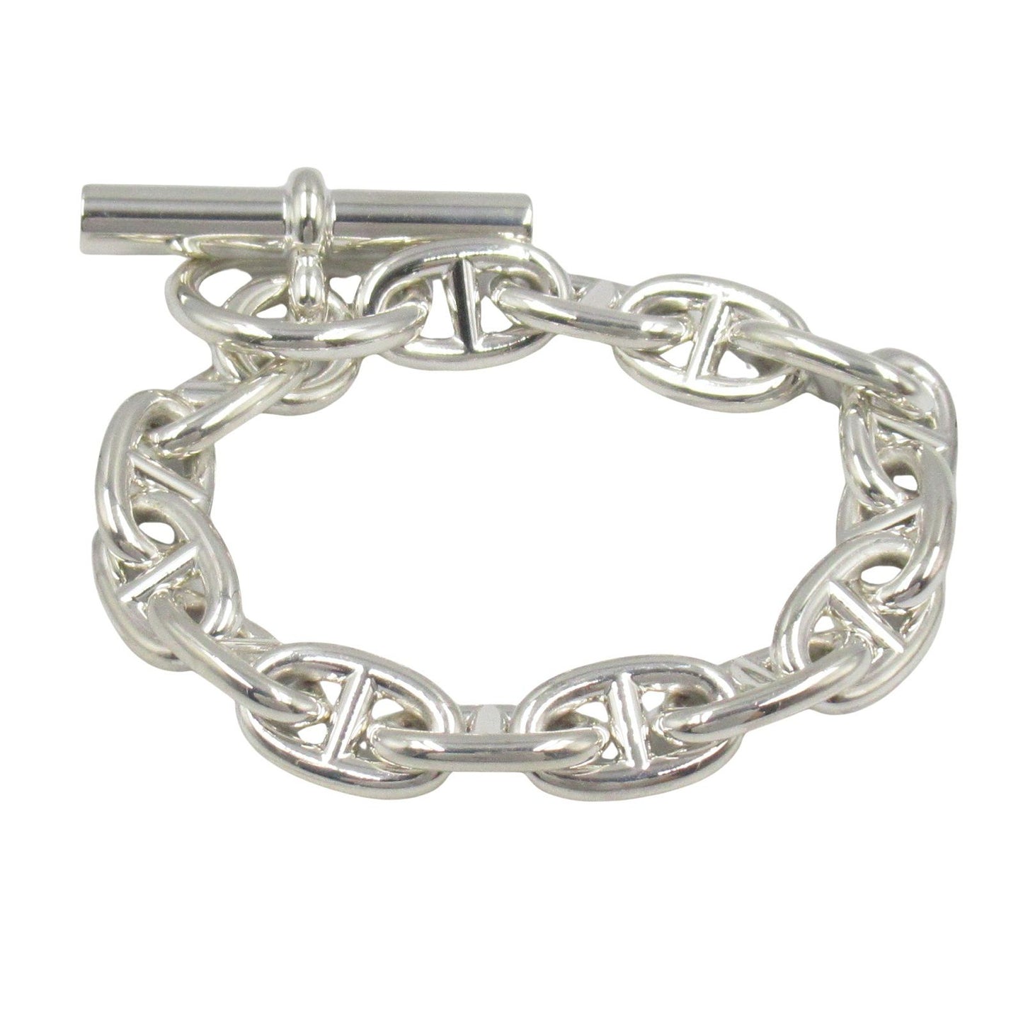 HERMES Silver 925 Chaine d'Ancre MM Bracelet - Exquisite Craftsmanship
