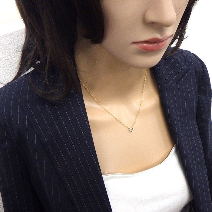 Tiffany & Co. Sentimental Heart Extra Mini Diamond Necklace in K18PG