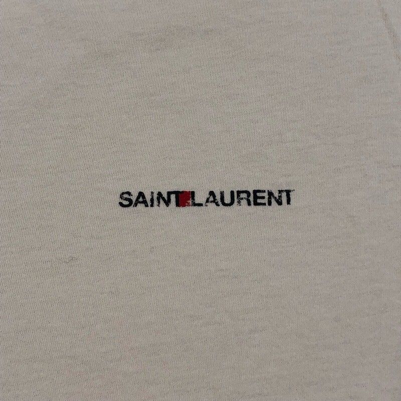 SAINT LAURENT Logo Print Cotton T-Shirt - M