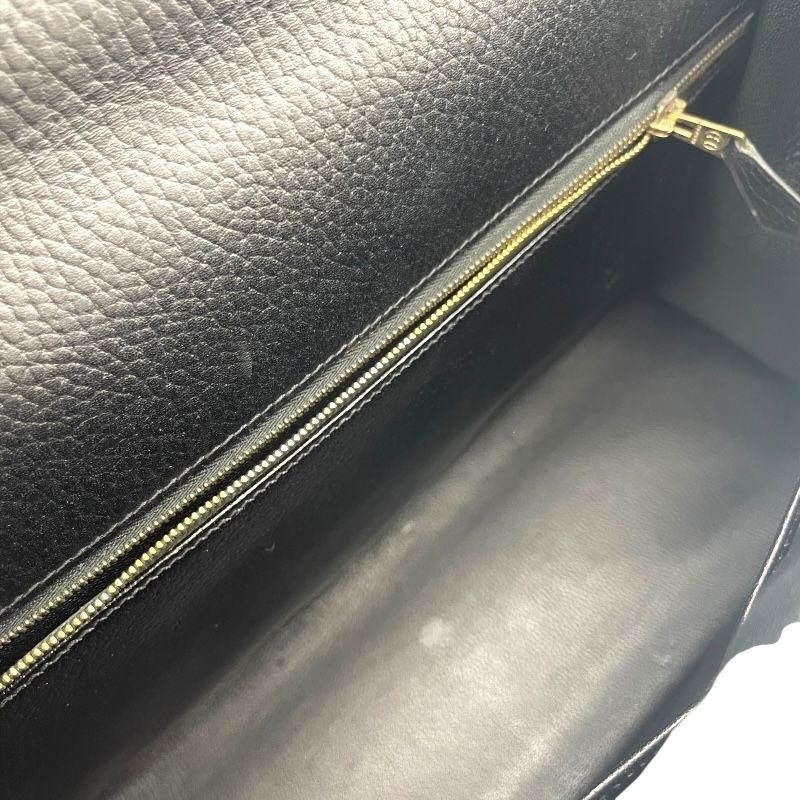 HERMES Kelly 32 Black Ardennes Handbag with Gold Hardware