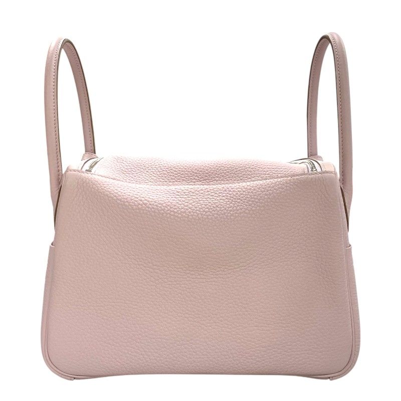 HERMES Lindy 26 Verso Handbag in Mauve Pale & Nat with Silver Hardware