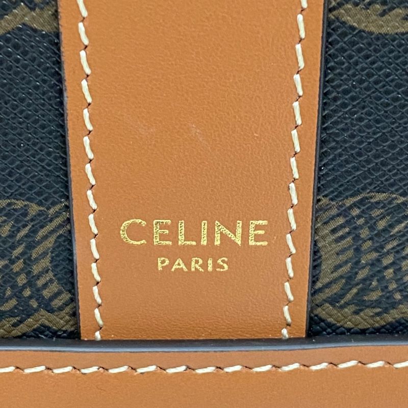 CELINE Medium Cabas 115072 Tan Triomphe Canvas Tote Bag