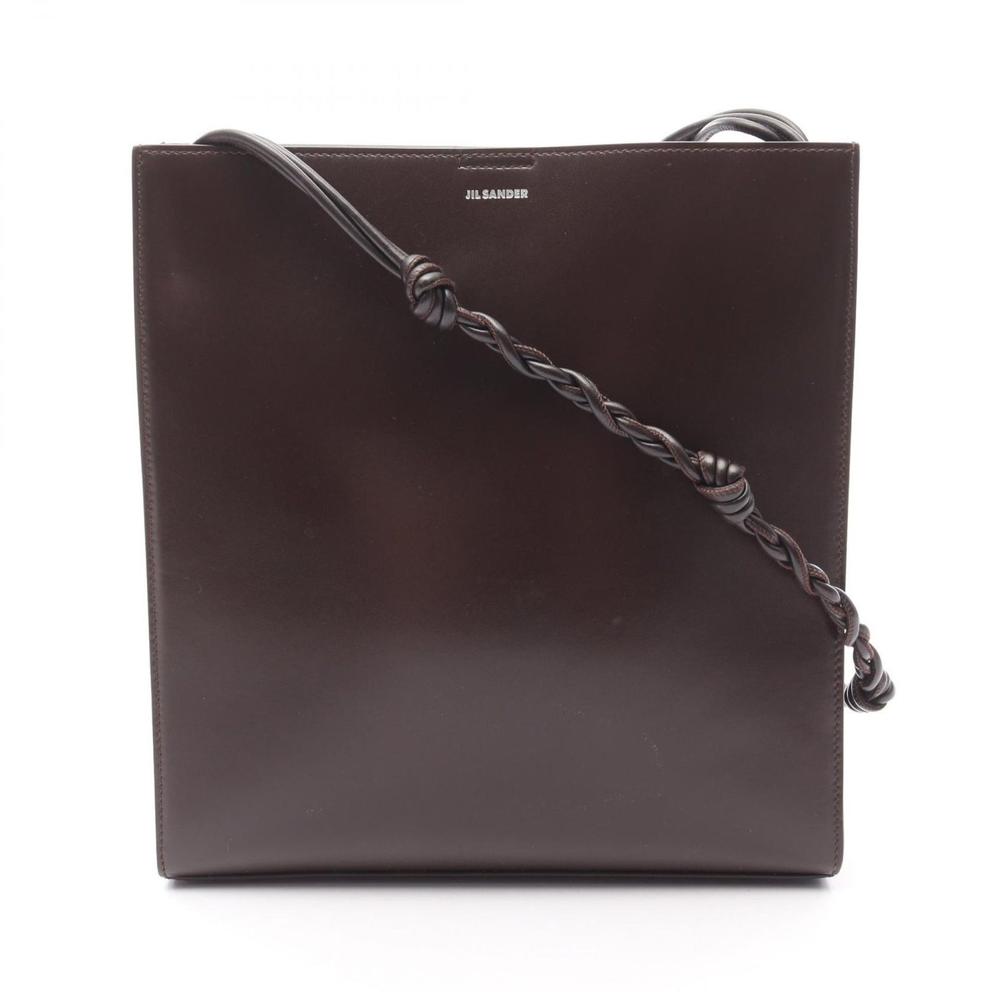 JIL SANDER TANGLE MEDIUM Shoulder Bag in Dark Brown Leather