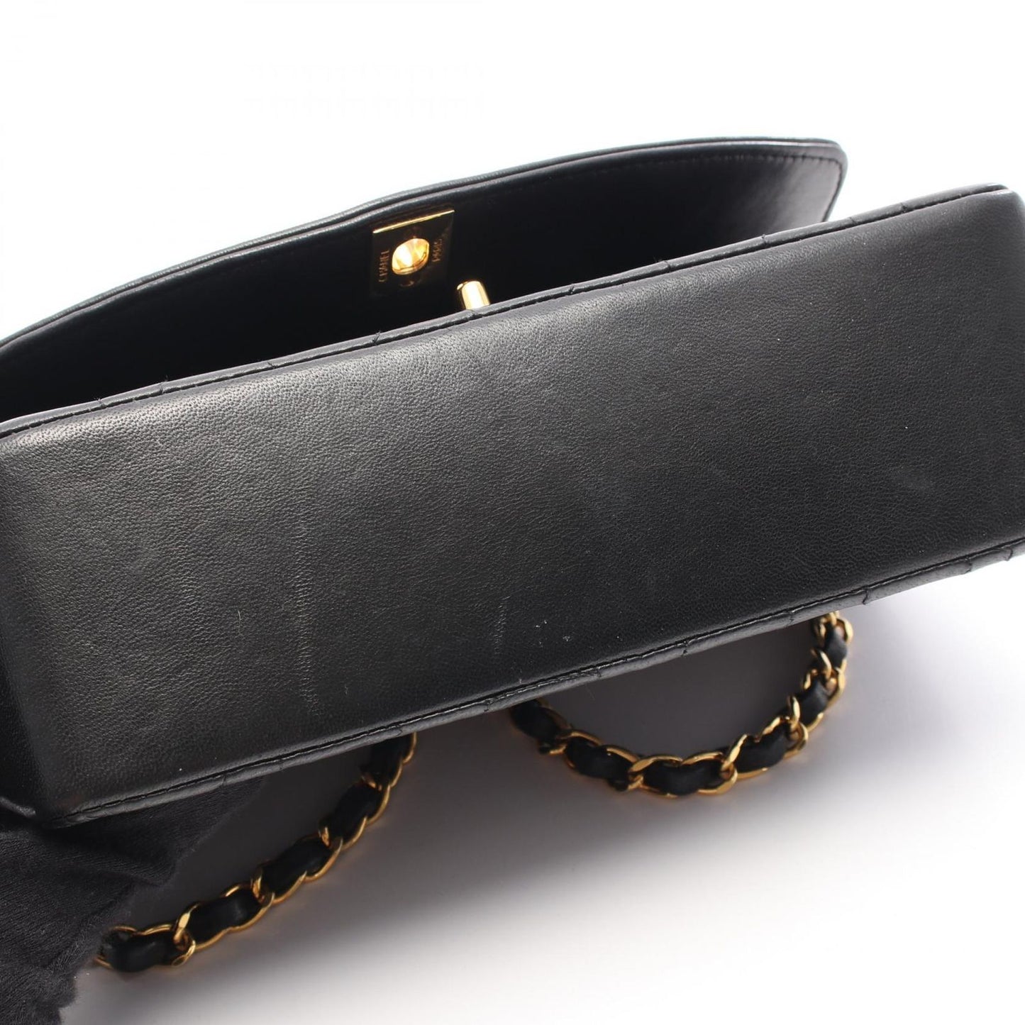 CHANEL Matelassé Diana Flap Shoulder Bag in Black Lambskin