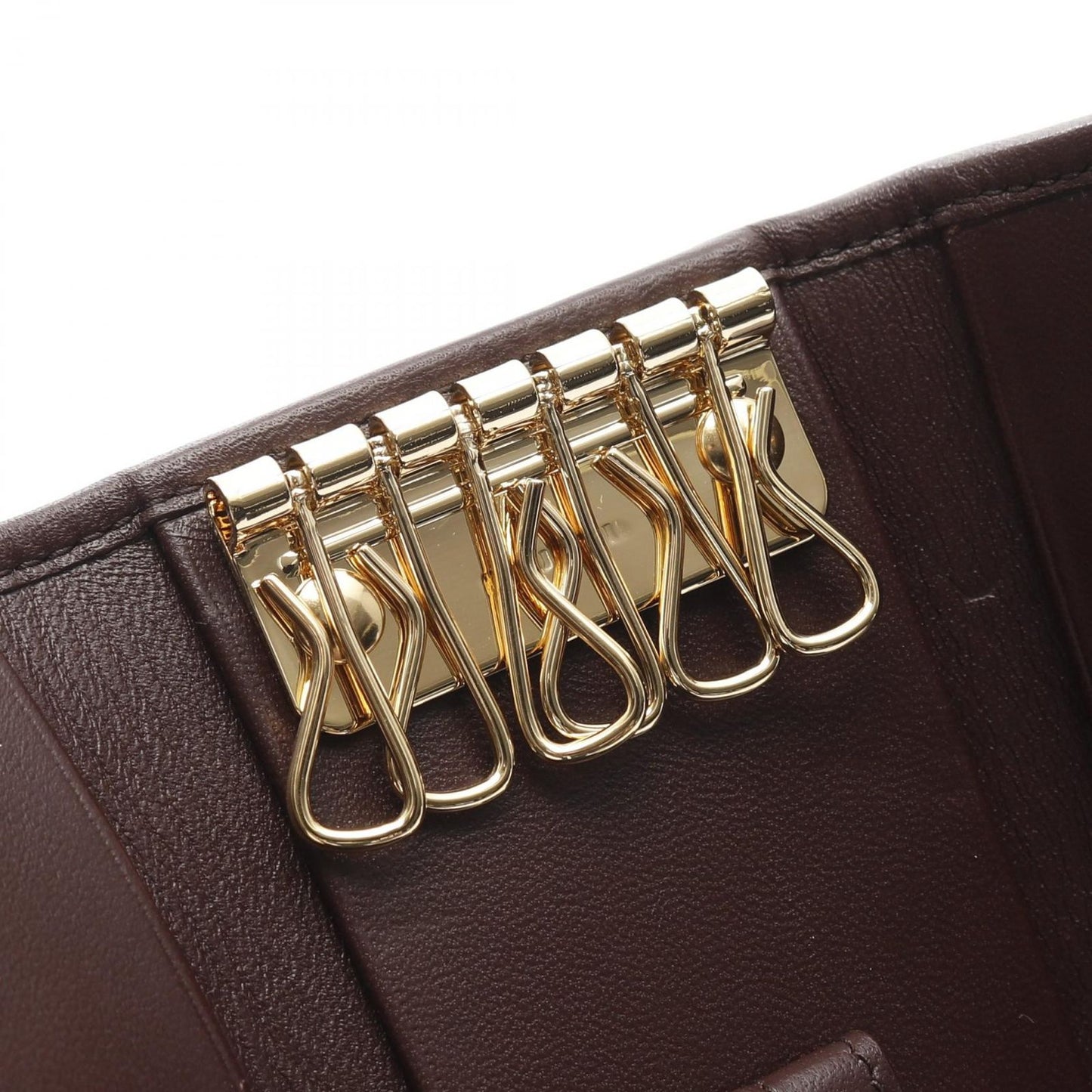 Miu Miu Matelassé Leather Key Case in Brown - Exquisite Craftsmanship