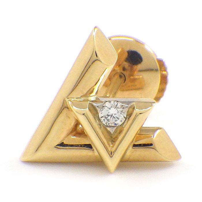 Louis Vuitton Monogram Diamond Earrings in 18K Yellow Gold