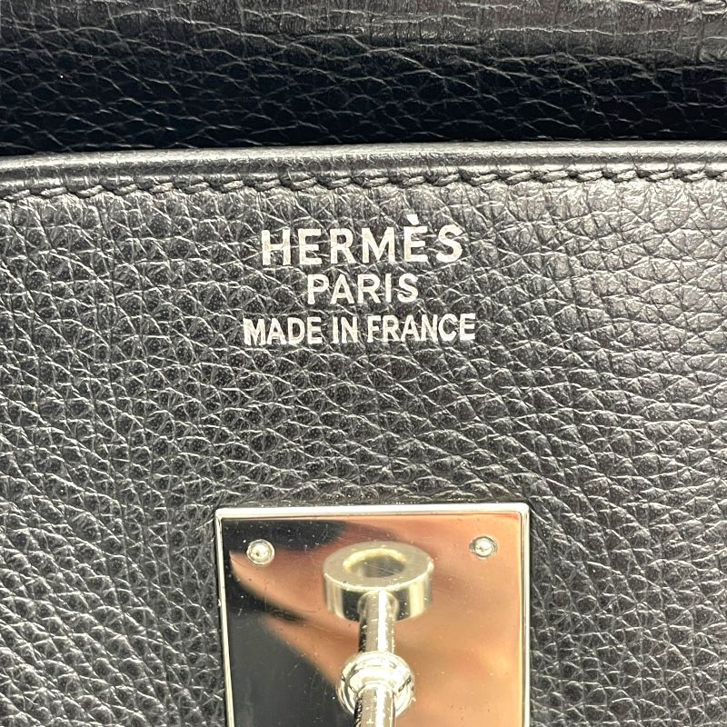 HERMES Birkin 35 Black Togo Leather Handbag with Silver Hardware